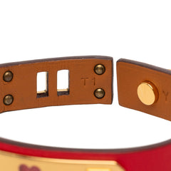 エルメス アス ドゥ クール ブレスレット T1 レッド ゴールド金具 スイフト メッキ レディース HERMES 【中古】