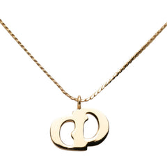 ディオール CDロゴ チェーン ペンダント ネックレス ゴールド メッキ レディース Dior 【中古】
