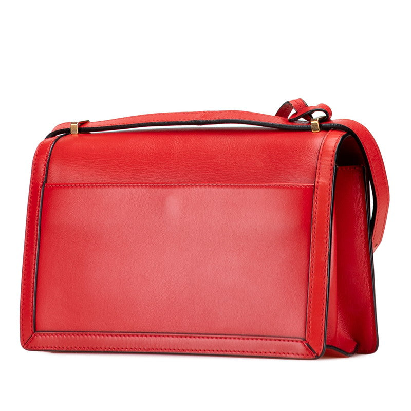 ロエベ バルセロナ 斜め掛け ショルダーバッグ レッド レザー レディース LOEWE 【中古】