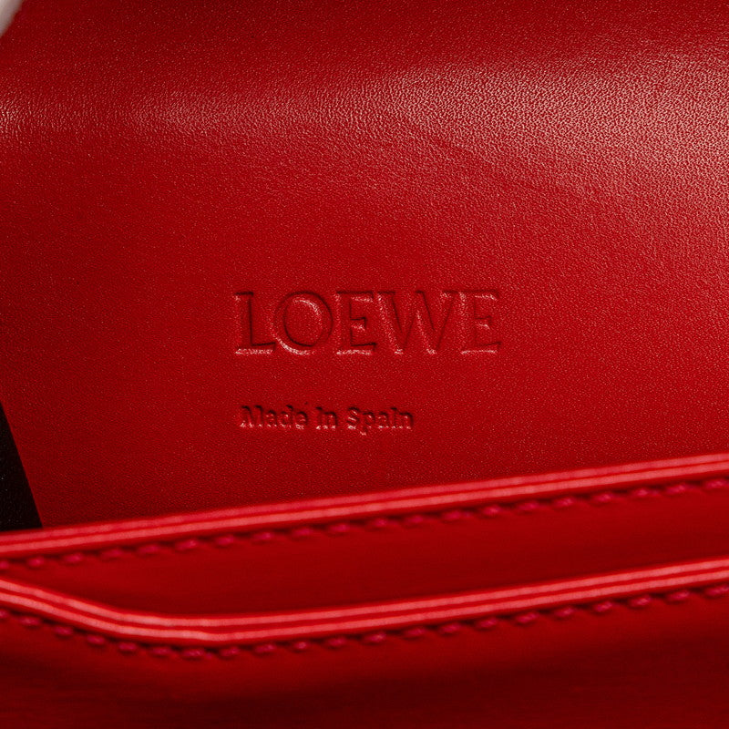 ロエベ バルセロナ 斜め掛け ショルダーバッグ レッド レザー レディース LOEWE 【中古】