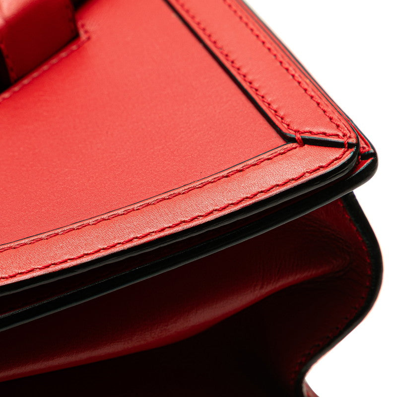 ロエベ バルセロナ 斜め掛け ショルダーバッグ レッド レザー レディース LOEWE 【中古】