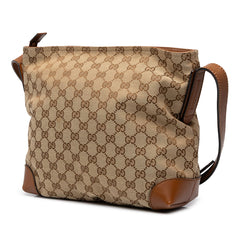 グッチ GGキャンバス ショルダーバッグ 337598 ベージュ キャンバス レザー レディース GUCCI 中古