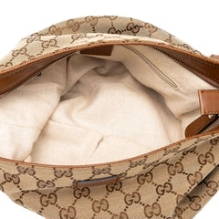 グッチ GGキャンバス ショルダーバッグ 337598 ベージュ キャンバス レザー レディース GUCCI 中古