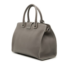 サンローラン YSLロゴ ベイビーカバス ハンドバッグ ショルダーバッグ 2WAY 424868 グレー レザー レディース SAINT LAURENT 【中古】