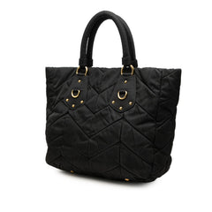 プラダ キルティング トートバッグ BN1593 ブラック ゴールド ナイロン レディース PRADA 中古