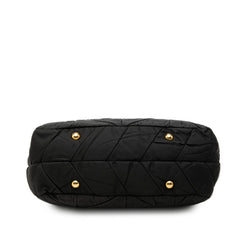 プラダ キルティング トートバッグ BN1593 ブラック ゴールド ナイロン レディース PRADA 中古