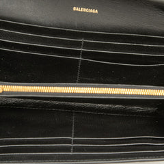 バレンシアガ Bロゴ 斜め掛け ショルダーバッグ 長財布 ブラック レザー レディース BALENCIAGA 【中古】