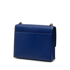 エルメス ヴェルー チェーン ショルダーバッグ C刻印 ブルー シルバー金具 シェーブル レディース HERMES 中古