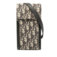 ディオール オブリーク ショルダーバッグ ポシェット ベージュ ネイビー ブラック キャンバス レザー レディース Dior 【中古】