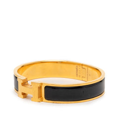 エルメス クリックH PM バングル ゴールド ブラック メッキ レディース HERMES 【中古】