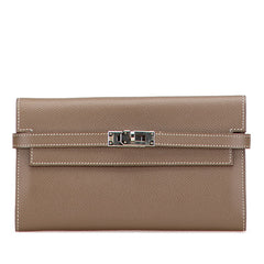 エルメス ケリーウォレット 長財布 エトゥープ グレージュ ヴォーエプソン レディース HERMES 【中古】