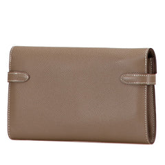 エルメス ケリーウォレット 長財布 エトゥープ グレージュ ヴォーエプソン レディース HERMES 【中古】