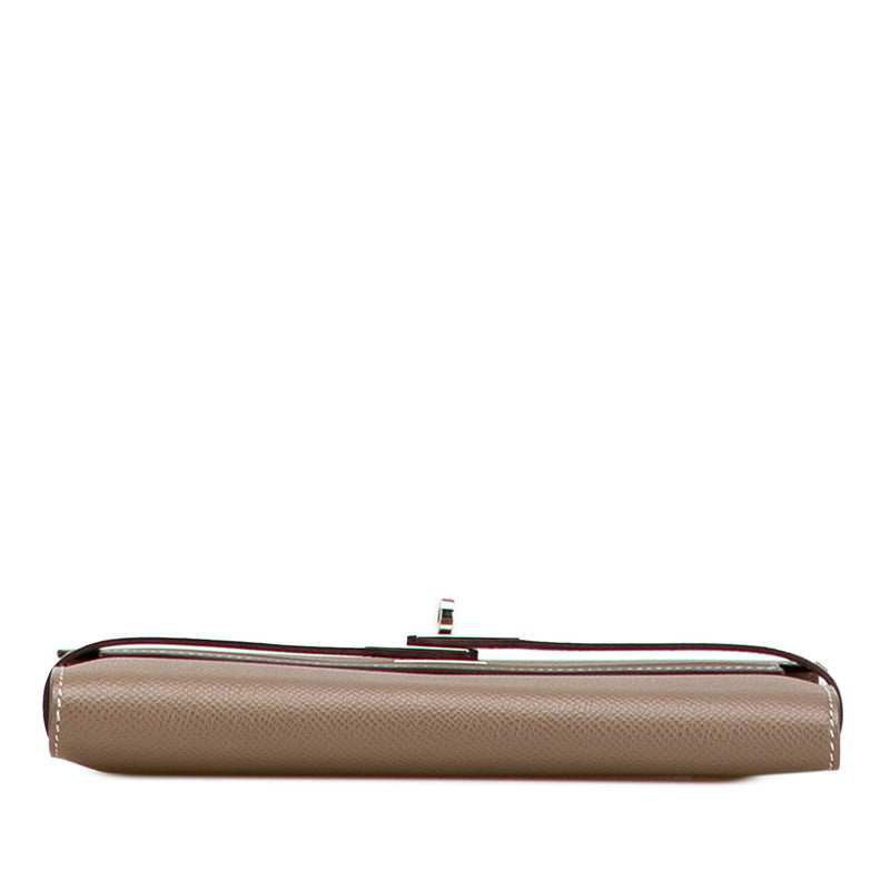 エルメス ケリーウォレット 長財布 エトゥープ グレージュ ヴォーエプソン レディース HERMES 【中古】