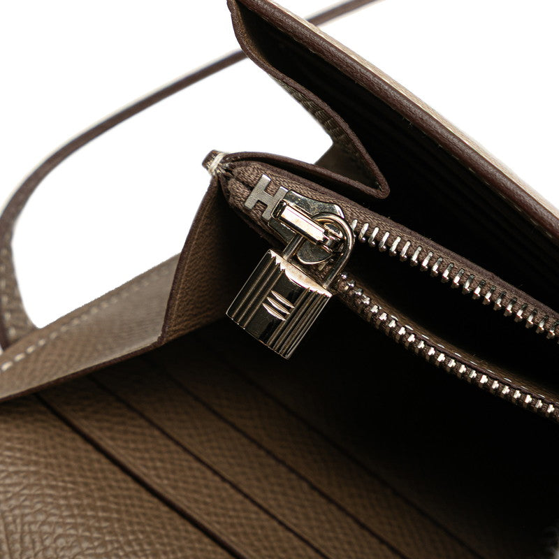 エルメス ケリーウォレット 長財布 エトゥープ グレージュ ヴォーエプソン レディース HERMES 【中古】