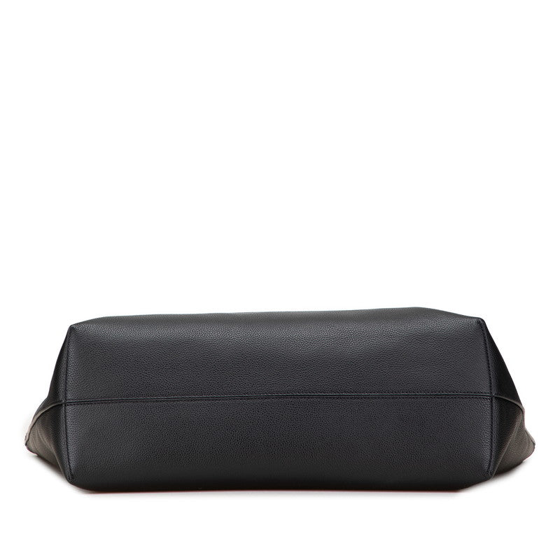 フェンディ ロゴ トートバッグ 7VA610 ブラック レザー レディース FENDI 【中古】