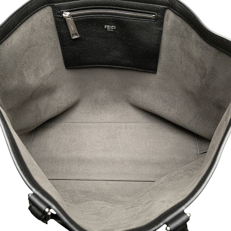 フェンディ ロゴ トートバッグ 7VA610 ブラック レザー レディース FENDI 【中古】