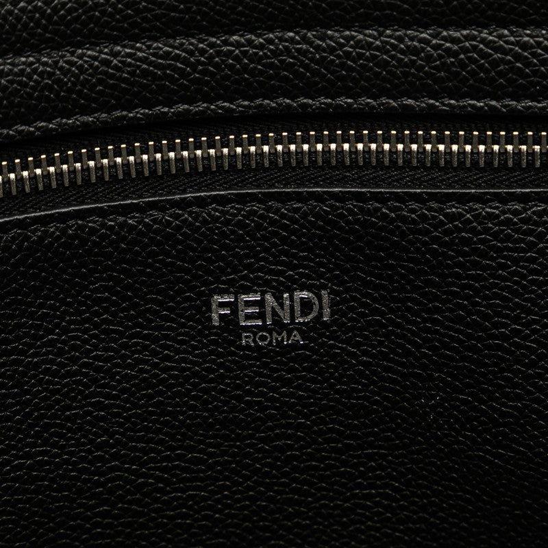 フェンディ ロゴ トートバッグ 7VA610 ブラック レザー レディース FENDI 【中古】