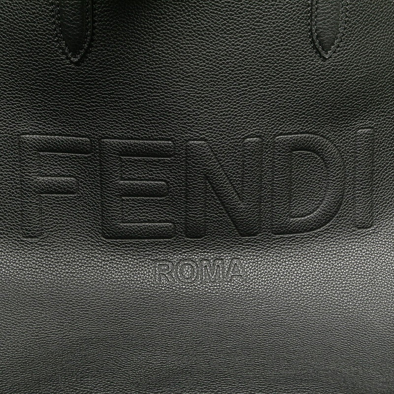 フェンディ ロゴ トートバッグ 7VA610 ブラック レザー レディース FENDI 【中古】