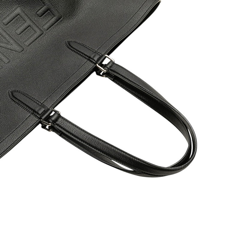 フェンディ ロゴ トートバッグ 7VA610 ブラック レザー レディース FENDI 【中古】