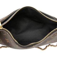 ルイ ヴィトン モノグラム パラスクラッチ ショルダーバッグ M41639 ブラウン ブラック PVC レザー レディース LOUIS VUITTON 【中古】