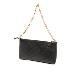 グッチ グッチシマ チェーン ショルダーバッグ リストウォレット 428449 ブラック レザー レディース GUCCI 中古