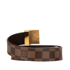 ルイ ヴィトン ダミエ サンチュール キャレ ベルト サイズ：90/36 M6944V ブラウン ゴールド PVC メッキ メンズ LOUIS VUITTON 【中古】