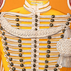エルメス Bカレ90 RANDEBOURGS ブランデンブルク飾り スカーフ オレンジ シルク レディース HERMES 【中古】