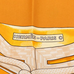 エルメス Bカレ90 RANDEBOURGS ブランデンブルク飾り スカーフ オレンジ シルク レディース HERMES 【中古】