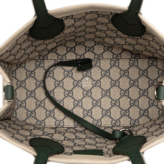 グッチ ロゴプリント ミニトートバッグ ショルダーバッグ 2WAY 772144 ベージュ グリーン キャンバス レザー レディース GUCCI 中古