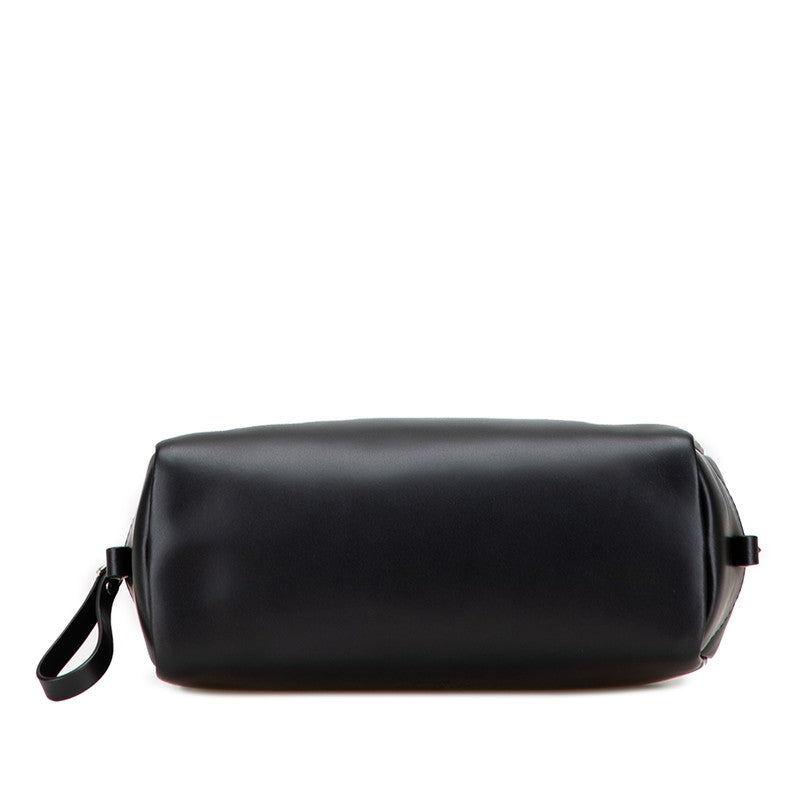 ヴァレンティノ VLTNロゴ ポーチ ブラック レザー レディース VALENTINO 【中古】