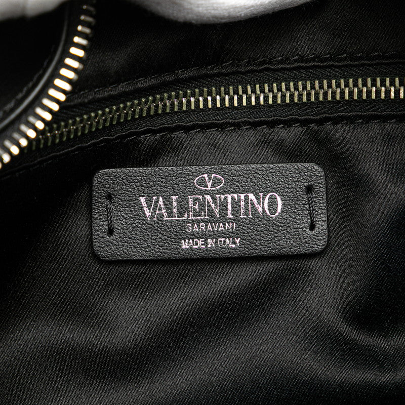 ヴァレンティノ VLTNロゴ ポーチ ブラック レザー レディース VALENTINO 【中古】
