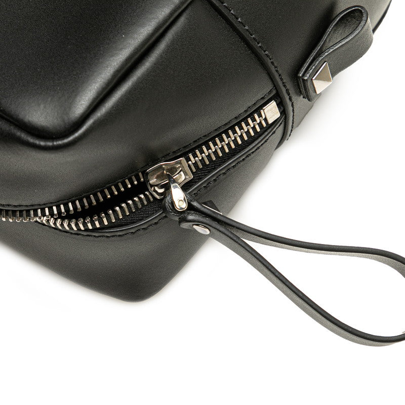 ヴァレンティノ VLTNロゴ ポーチ ブラック レザー レディース VALENTINO 【中古】