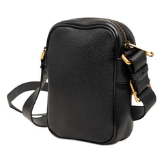 グッチ ロゴ シェリーライン 斜め掛け ショルダーバッグ 574803 ブラック レザー レディース GUCCI 【中古】