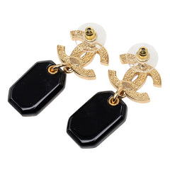 シャネル ココマーク No.5 マトラッセバッグ スタッドピアス スイング ゴールド ブラック メッキ レジン レディース CHANEL 【中古】