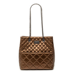 シャネル 2.55 マトラッセ チェーン ショルダーバッグ ブロンズ ブラウン レザー レディース CHANEL 【中古】