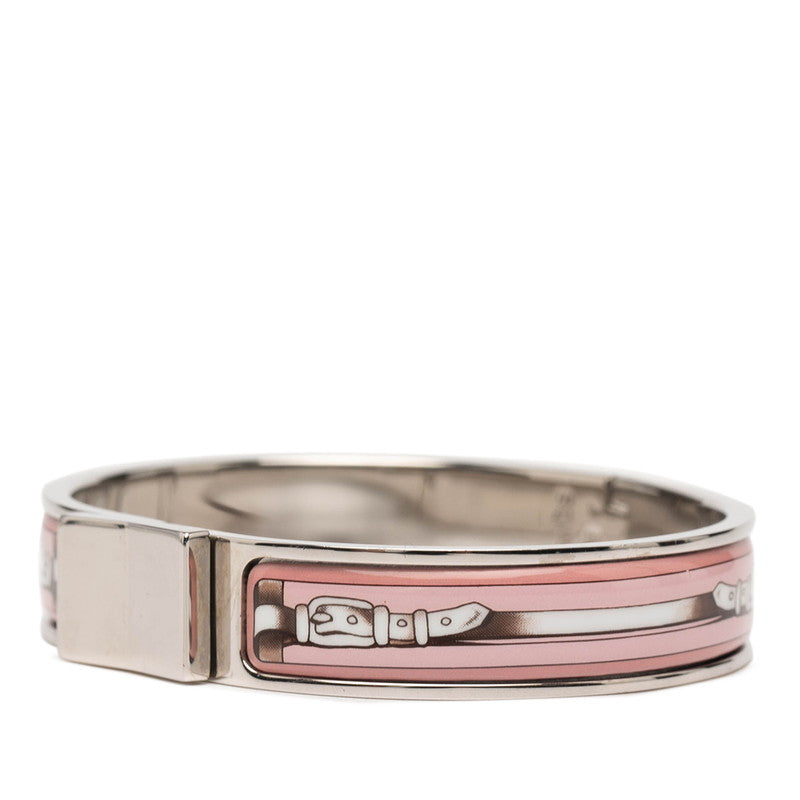 エルメス エマイユPM ベルト モチーフ ブレスレット バングル シルバー ピンク メタル レディース HERMES 【中古】