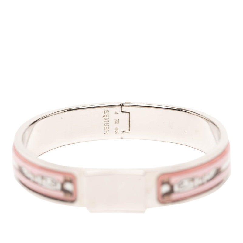 エルメス エマイユPM ベルト モチーフ ブレスレット バングル シルバー ピンク メタル レディース HERMES 【中古】