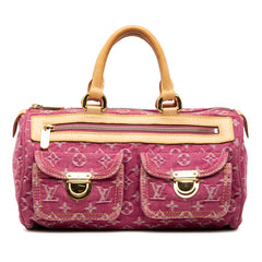 ルイ ヴィトン モノグラム デニム ネオスピーディ ハンドバッグ M95214 ピンク デニム レザー レディース LOUIS VUITTON 【中古】