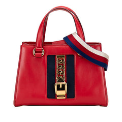 グッチ シルヴィ ショルダーバッグ ハンドバッグ 2WAY 460381 レッド レザー レディース GUCCI 【中古】