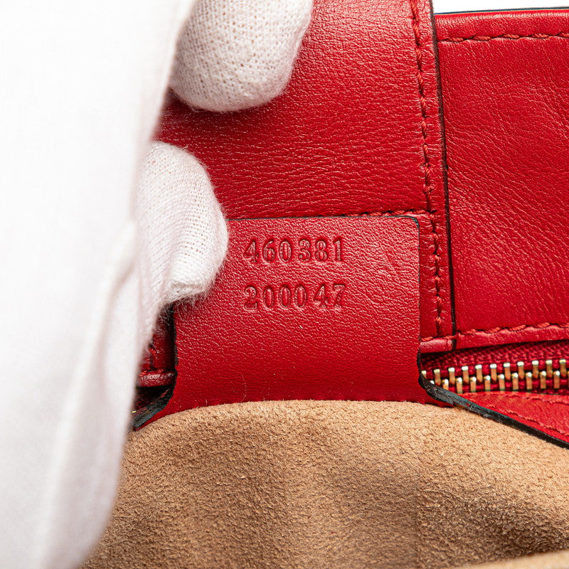 グッチ シルヴィ ショルダーバッグ ハンドバッグ 2WAY 460381 レッド レザー レディース GUCCI 【中古】