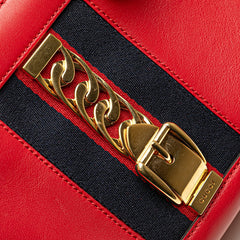 グッチ シルヴィ ショルダーバッグ ハンドバッグ 2WAY 460381 レッド レザー レディース GUCCI 【中古】