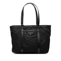プラダ 三角ロゴプレート トートバッグ ショルダーバッグ BR2311 ブラック ナイロン レザー レディース PRADA 【中古】