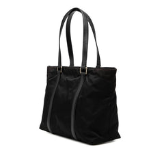 プラダ 三角ロゴプレート トートバッグ ショルダーバッグ BR2311 ブラック ナイロン レザー レディース PRADA 【中古】