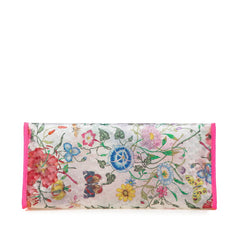 グッチ フローラ テクスチャード ハンドバッグ トートバッグ 548713 クリア ピンク マルチカラー ビニール レザー レディース GUCCI 【中古】