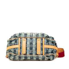 ルイ ヴィトン モノグラム デニム ポルテ エポル レイエMM ショルダーバッグ M95334 インディゴブルー キャンバス レザー レディース LOUIS VUITTON 【中古】