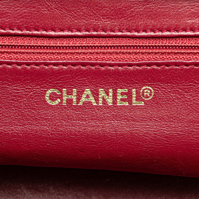 シャネル マトラッセ ココマーク チェーン ショルダーバッグ レッド キャビアスキン レディース CHANEL 【中古】