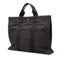 エルメス エールラインMM トートバッグ ハンドバッグ グレー系 キャンバス レディース HERMES 【中古】