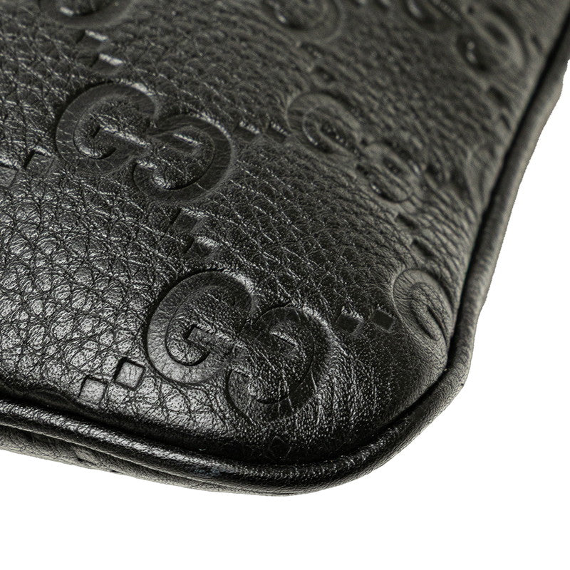 グッチ GGエンブレム ミディアム チェーンハンドバッグ ショルダーバッグ 2WAY 815277 ブラック レザー レディース GUCCI 【中古】