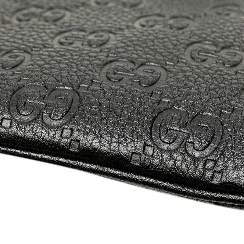 グッチ GGエンブレム ミディアム チェーンハンドバッグ ショルダーバッグ 2WAY 815277 ブラック レザー レディース GUCCI 【中古】