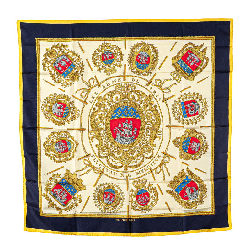 エルメス カレ90 LES ARMES DE PARIS パリの紋章 スカーフ マルチカラー シルク レディース HERMES 【中古】